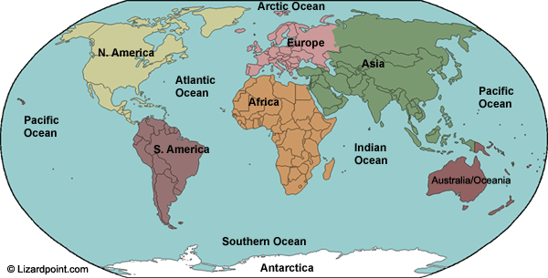 Continents and Oceans