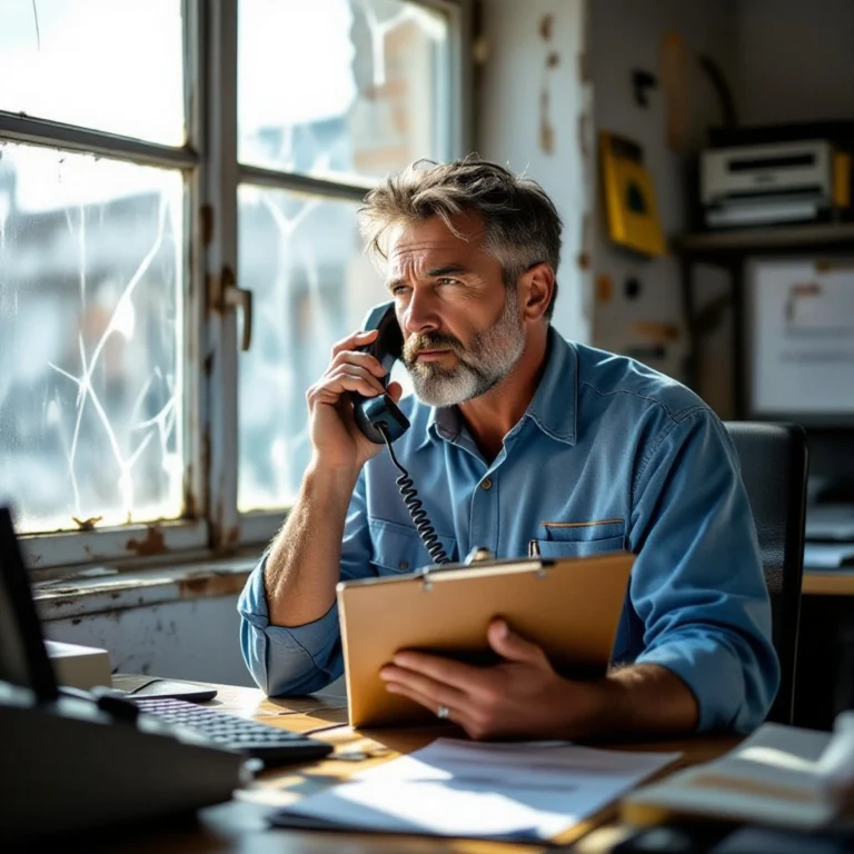 hvac guy on phone