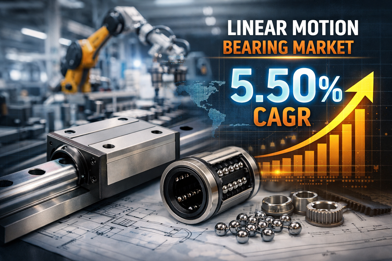 Linear Motion Bearing Market Size to Reach USD 11.52 Billion by 2032, Expanding at 5.50% CAGR | SNS Insider